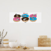 Het "I Love Donuts"-Poster Poster (Keuken)