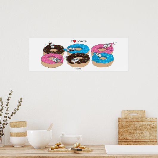 Het "I Love Donuts"-Poster Poster (Keuken)