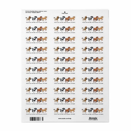 Het I Love Horses label (Full Sheet)
