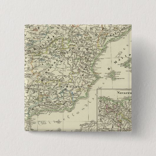 Het Iberisch schiereiland sinds het begin Vierkante Button 5,1 Cm (Voorkant)
