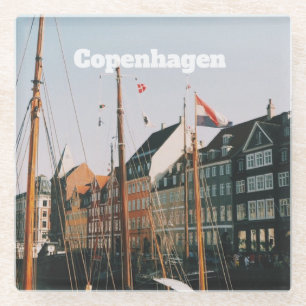 Het iconische Nyhavn, Kopenhagen, Denemarken Glazen Onderzetter