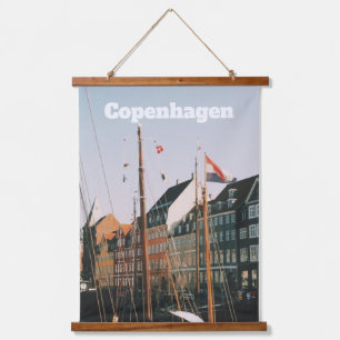 Het iconische Nyhavn, Kopenhagen, Denemarken Hangend Wandkleed