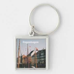 Het iconische Nyhavn, Kopenhagen, Denemarken Sleutelhanger