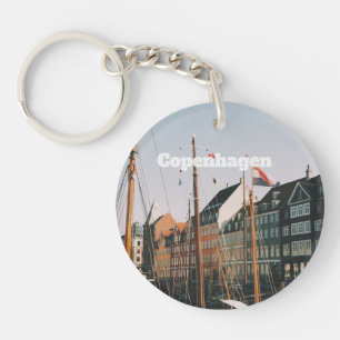 Het iconische Nyhavn, Kopenhagen, Denemarken Sleutelhanger