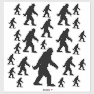Het iconische Sasquatch Bigfoot zwart silhouet is  Sticker
