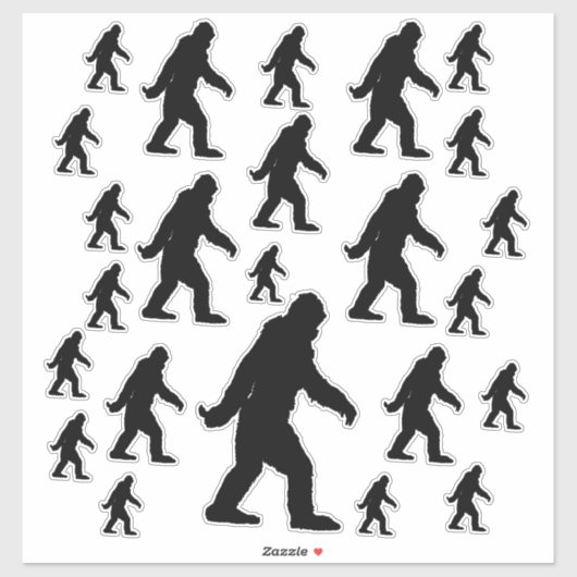 Het iconische Sasquatch Bigfoot zwart silhouet is  Sticker (Vel)