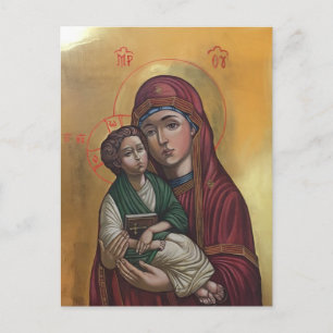 Het icoon van de gezegende moeder van God Briefkaart