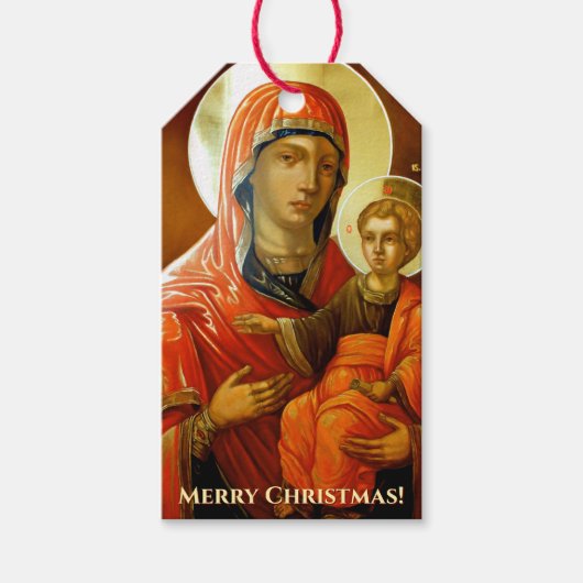 Het icoon van de gezegende moeder van God Cadeaulabel (Voorkant)