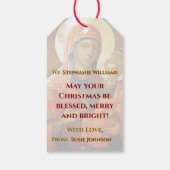 Het icoon van de gezegende moeder van God Cadeaulabel (Achterkant)