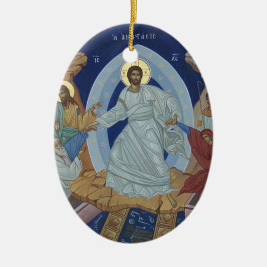 Het icoon van de opstanding van Jezus Christus Keramisch Ornament (Voorkant)