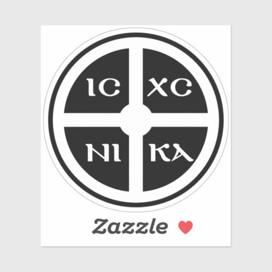 Het ICXC NIKA Cross - Jezus Christus Symbool (wit) Sticker (Vel)