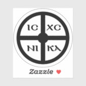 Het ICXC NIKA Cross - Jezus Christus Symbool (zwar Sticker (Vel)