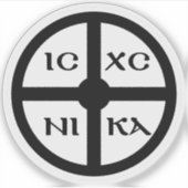 Het ICXC NIKA Cross - Jezus Christus Symbool (zwar Sticker (Voorkant)