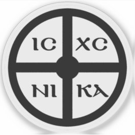 Het ICXC NIKA Cross - Jezus Christus Symbool (zwar Sticker