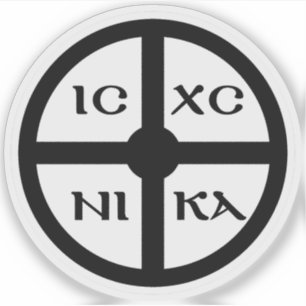 Het ICXC NIKA Cross - Jezus Christus Symbool (zwar Sticker