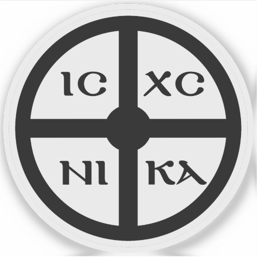 Het ICXC NIKA Cross - Jezus Christus Symbool (zwar Sticker (Voorkant)