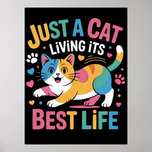 Het ideale bestaan van Serene Feline Poster (Voorkant)