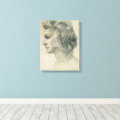 Het ideale hoofd van een vrouw van Michelangelo Canvas Afdruk (Insitu (Houten vloer))