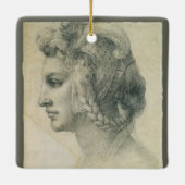 Het ideale hoofd van een vrouw van Michelangelo Keramisch Ornament (Achterkant)