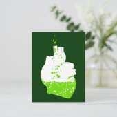 het ierse hart van groen bier briefkaart (Staand voorkant)