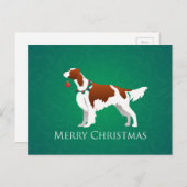 Het Ierse Rode en Witte Ontwerp van Kerstmis van Feestdagenkaart (Voorkant / Achterkant)