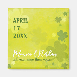 Het Ierse Shamrock Green Wedding Save the Date Magneet