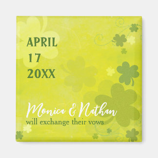 Het Ierse Shamrock Green Wedding Save the Date Magneet