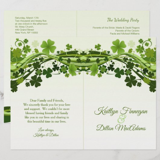 het ierse Shamrock - weddenschapsprogramma (Voorkant / Achterkant)