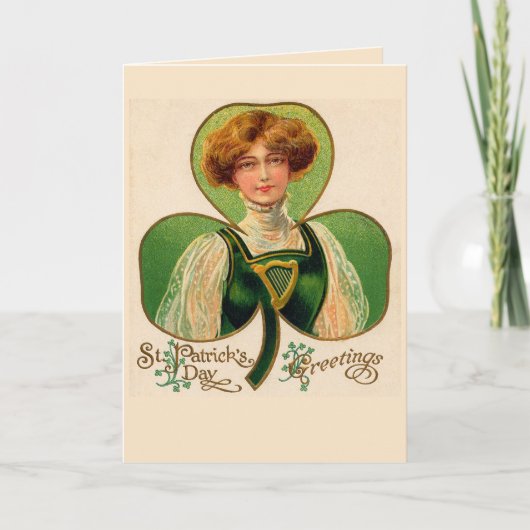 Het Ierse Wenskaart van de Dag van Lass St. Kaart (Voorkant)
