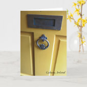 Het Ierse Wenskaart van de Kloppers van de Deur Kaart (Gele Bloem)