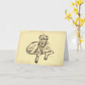 Het Ierse Wenskaart van het Puppy van de Wolfshond Kaart (Gele Bloem)