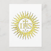 Het IHS monogram in goud Uitnodiging Briefkaart (Voorkant)