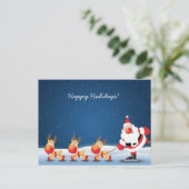 Het ijs die van de Kerstman met zijn rendieren Feestdagenkaart (Staand voorkant)