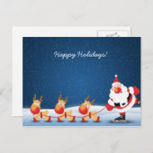 Het ijs die van de Kerstman met zijn rendieren Feestdagenkaart (Voorkant / Achterkant)