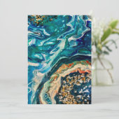 Het ijs en de vis abstract blauw blauwgroen goudwi kaart (Staand voorkant)