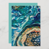 Het ijs en de vis abstract blauw blauwgroen goudwi kaart (Voorkant / Achterkant)