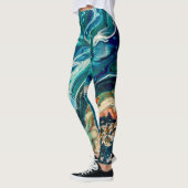 Het ijs en de vis abstract blauw blauwgroen goudwi leggings (Links)