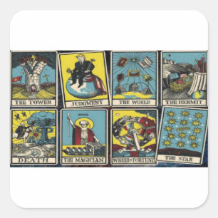 HET ILLUMINATI-KAARTGAME VIERKANTE STICKER