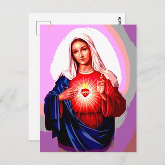Het immaculair hart van Mary Briefkaart (Voorkant / Achterkant)