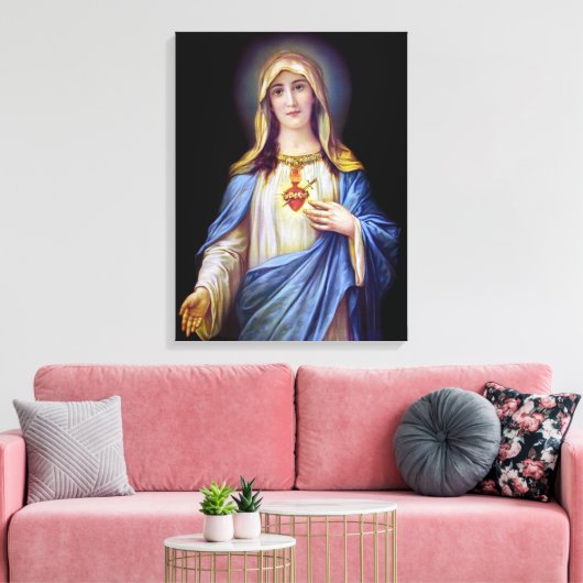 Het immaculair hart van Mary Canvas Afdruk (Insitu (Woonkamer))