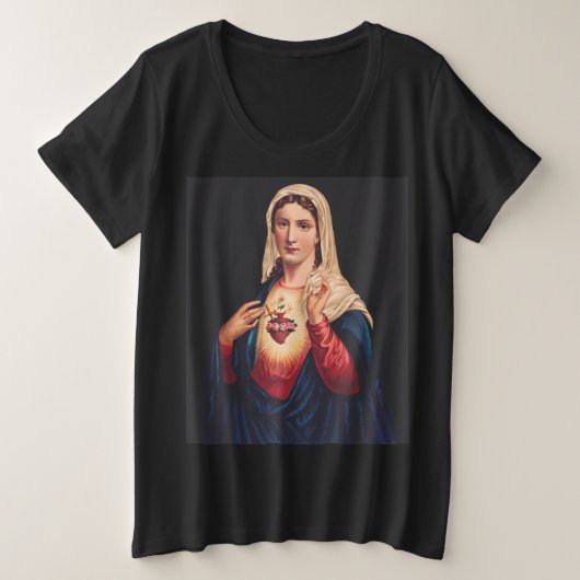 Het immaculair hart van Mary Grote Maat T-shirt (Design voorkant)