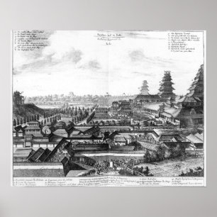 Het imperiale paleis in Ido, Japan Poster