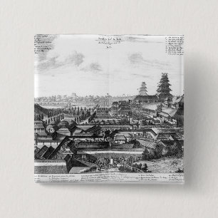 Het imperiale paleis in Ido, Japan Vierkante Button 5,1 Cm