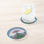 Het in Abstracte Roze Tunnel verkopen Zandsteen Onderzetter (Zijkant)