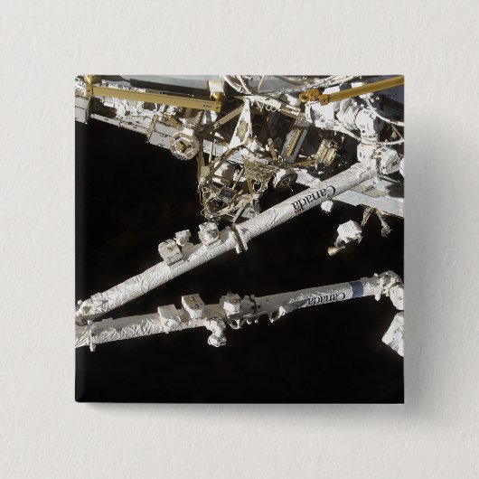 Het in Canada gebouwde ruimtestation Vierkante Button 5,1 Cm (Voorkant)