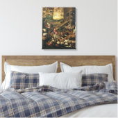 Het in de ark brengen van de dieren canvas afdruk (Insitu (Slaapkamer))