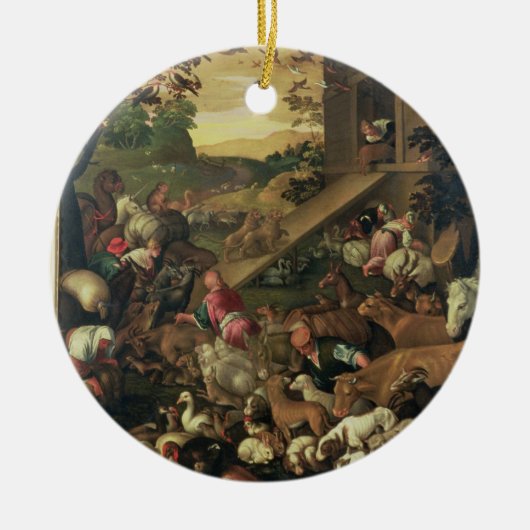 Het in de ark brengen van de dieren keramisch ornament (Voorkant)