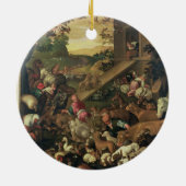 Het in de ark brengen van de dieren keramisch ornament (Achterkant)