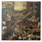 Het in de ark brengen van de dieren tegeltje (Voorkant)