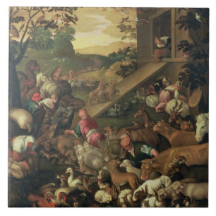 Het in de ark brengen van de dieren tegeltje